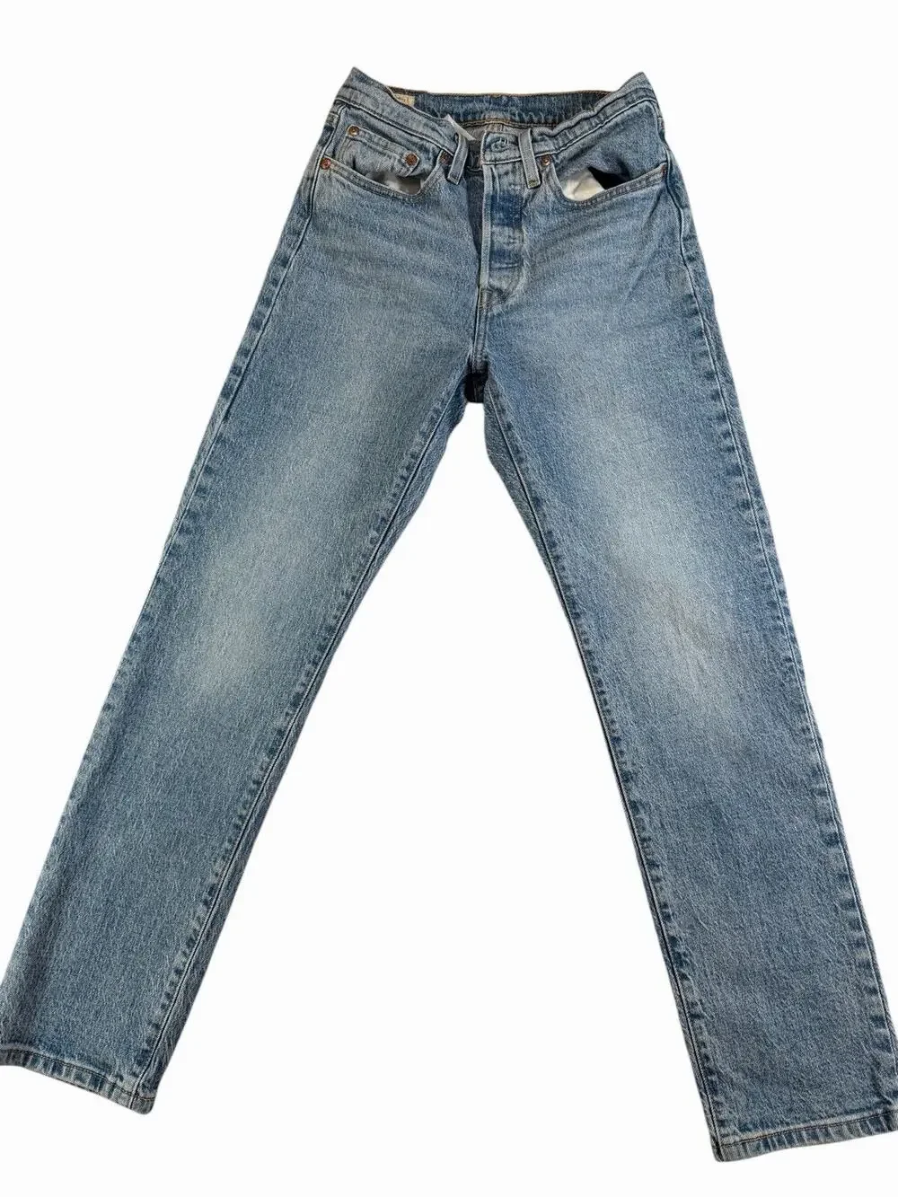 Levi’s Premium 501 Women's W26xL30 Straight Button Fly Light Wash Jeans